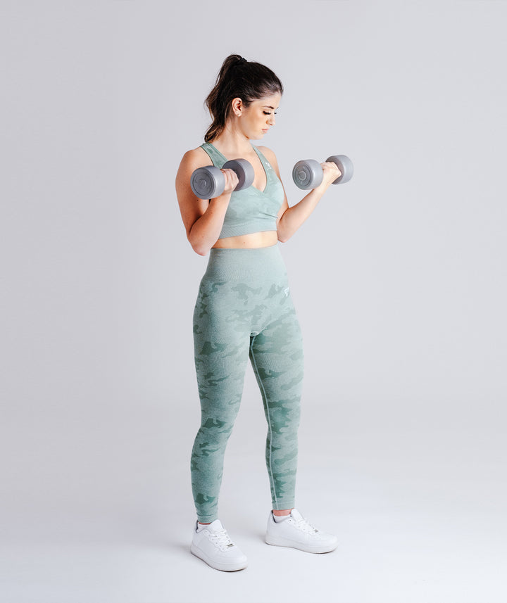 Green Camo Sports Bra