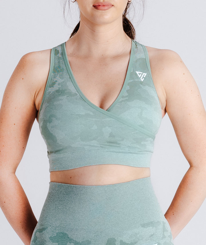 Green Camo Sports Bra