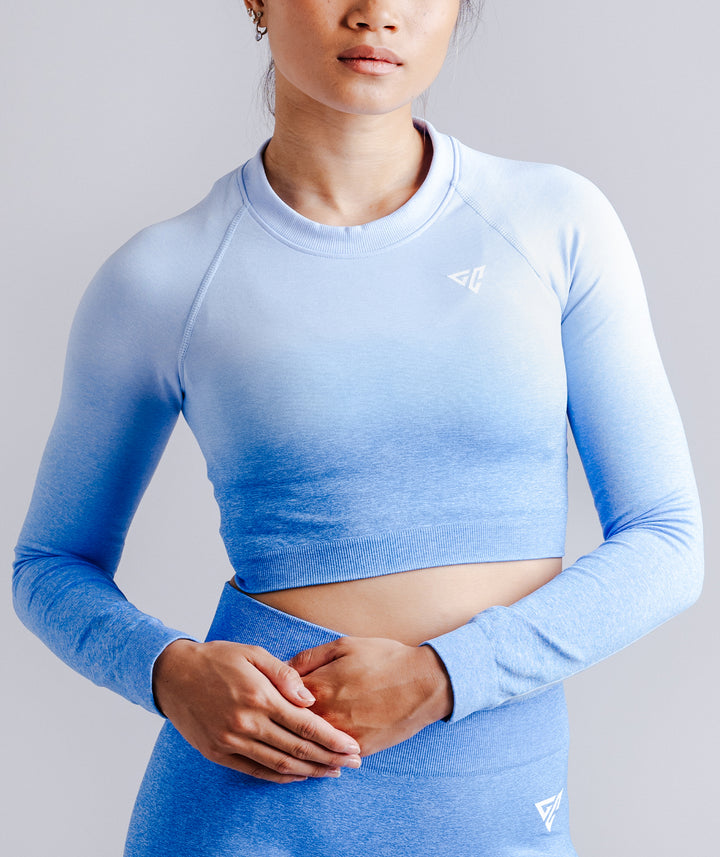 Polar Blue Ombre Long-Sleeve Top