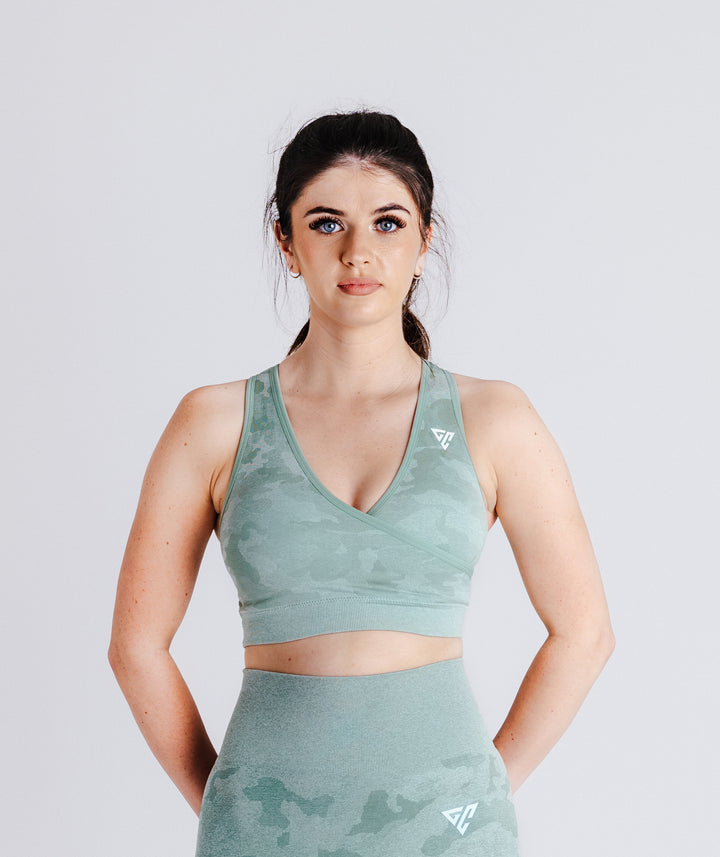 Green Camo Sports Bra